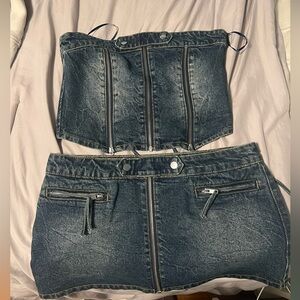 Denim Mini Skirt - Dark Wash